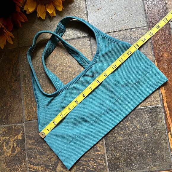 Athleta Rib-knit Criss-cross Bra Top in Teal (NWOT) - Picture 5 of 6